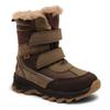 Winterstiefel BISGAARD "bisgaard eddie tex", Kinder, Gr. 28, schwarz (khaki, schwarz), Textil, Leder, sportlich, Schuhe, Snowboots, Klettstiefel, Outdoor Schuh mit TEX-Membrane
