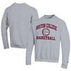 Men's Champion Gray Boston College Eagles Icon Logo Basketball Eco Powerblend Pullover Sweatshirt