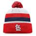 Men's Fanatics Branded Red St. Louis Cardinals Stripe Cuffed Knit Hat with Pom