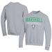 Men's Champion Gray Marshall Thundering Herd Stacked Logo Volleyball Eco Powerblend Pullover Sweatshirt