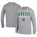 Men's Champion Gray Ohio Bobcats Stacked Logo Volleyball Jersey Long Sleeve T-Shirt