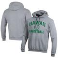 Men's Champion Gray Hawaii Rainbow Warriors Icon Logo Basketball Eco Powerblend Pullover Hoodie