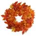 WBTAYB Multi-Colored Maple Leaf Wreath | 24 Wide Silk Leaves | Fall Front Door Wreath | Lifelike Design | Thanksgiving & Autumn Home Office Decor