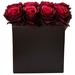 Nearly Natural Roses Silk Arrangement in 9 H Black Vase