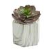 Nearly Natural Echeveria Succulent Artificial Plant in Marble Vase