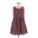 Old Navy Casual Dress - A-Line Scoop Neck Sleeveless: Burgundy Floral Dresses - Women's Size Medium Petite