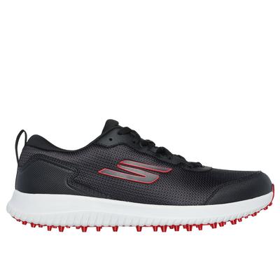 Skechers Men's GO GOLF Max Fairway 4 Shoes | Size 9.0 Extra Wide | Black/Red | Synthetic/Textile
