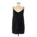 TOBI Casual Dress - Mini V Neck Sleeveless: Black Solid Dresses - Women's Size Large