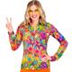 WIDMANN MILANO PARTY FASHION - 60er Jahre Bluse für Damen, Hippie, Reggae, Flower Power, Disco Fever, Schlagermove