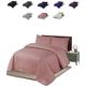 BEDSPREAD - Luxury Quilted – 3 Tog – Bed Throw Warm Quilt – (Bedspread Double 200 x 220 cm - Dusky Pink) Bed Spread Set 100% Cotton Cover + Virgin Polyester 150 GSM - Pinsonic Stitching