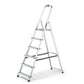 Drabest Aluminum 6-Step Household Ladder 125 KG Capacity - Step Ladder with Safety Rail & Work Ladder Platform – Ladders Multi Purpose – Step Ladders 6 Step – 48 x 191 x 12 cm