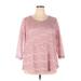 JM Collection 3/4 Sleeve Top Pink Tops - New - Women's Size 3X