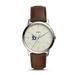 Men's Fossil Brown Detroit Tigers Minimalist Leather Watch