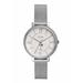 Women's Fossil Silver Toronto Blue Jays Jacqueline Stainless Steel Mesh Watch