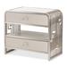 Michael Amini Roxbury Park Metal Nightstand - Stainless Steel Metal in Brown/Gray | 28.25 H x 32 W x 18.75 D in | Wayfair N9006042-13