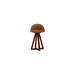 ARTLESS X2 Seat Top 26" Swivel Bar Stool Wood/Upholstered/Leather/Genuine Leather in Orange/Gray/Brown | 34 H x 19 W x 18 D in | Wayfair
