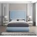 Ebern Designs Prudhoe Solid Wood & Platform Bed Wood & /Upholstered/Polyester in Blue | 72 H x 70 W x 89 D in | Wayfair