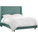 Skyline Furniture Costella Tufted Upholstered Low Profile Standard Bed Metal in Blue/Black | Full | Wayfair 121GNBED-PWVLVCRB