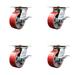 Service Caster Heavy Duty Casters, Metal | 7.5 H x 12 W x 12 D in | Wayfair SCC-35S520-PUB-RS-SLB-4