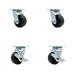 Service Caster 4 Piece Polyolefin Swivel Caster Set w/ Roller Bearings 2 Brakes | 7.5 H x 12 W x 12 D in | Wayfair SCC-30CS420-POR-2-TLB-2