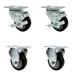 Service Caster 4 Piece Polyurethane Swivel Top Plate Caster Set w/ 2 Brake 2 Rigid, Metal | 8 H x 8 W x 8 D in | Wayfair