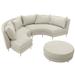 Seasonal Living Fizz 168" Wide Curved Patio Sectional w/ Cushions Wood in Gray/White | 36 H x 168 W x 63 D in | Wayfair