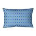 Latitude Run® Avicia Lumbar Pillow Polyester/Polyfill/Leather/Suede in Blue/Yellow | 14 H x 20 W x 3 D in | Wayfair