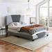 Latitude Run® Tuscany Geometric Linen Platform Bed Frame Upholstered/Linen in Gray | Full/Double | Wayfair F12A8D6546144EDA91CB5A067DB9E0A4