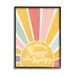 Trinx You Make Me Happy Yellow Striped Sunshine Calligra Picture Frame Textual Art on MDF Wood/Canvas in Brown | 20 H x 16 W x 1.5 D in | Wayfair