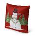 The Holiday Aisle® Jasean Throw Square Indoor/Outdoor Throw Pillow Cover & Insert Polyester/Polyfill blend in Red | 16 H x 16 W x 4 D in | Wayfair