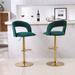 Everly Quinn Fredericksen modern dining chairs, kitchen chairs, dining chairs w/ Back& Footrest Upholstered/Velvet/ in Green | Wayfair