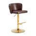 Rosdorf Park Kasjan swivel bar stools, counter height bar stools, barstools Upholstered/Leather/Metal/Faux leather in Brown | 18.1 W x 19 D in | Wayfair