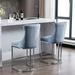 Rosdorf Park Kariona Counter Height Bar Stools, bar stools, counter stools Upholstered/Velvet/Metal in Blue | 39.4 H x 20.3 W x 18.5 D in | Wayfair