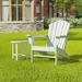 Highland Dunes Gleneagle Plastic/Resin Adirondack Chair w/ Table in White | 36.4 H x 24 W x 33.5 D in | Wayfair 737791627CD0417A9E1ED013F949834F