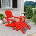 Beachcrest Home™ Shaunna Patio Chair w/ Ottoman in Red | 35.25 H x 29.25 W x 32 D in | Wayfair 0E2945ED6C884AB895ECDC95593E0034