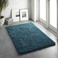 Lord of Rugs Shaggy Rug for Bedroom Living Room Fluffy Quality Luxury Hand Tufted Silky Soft Thick Pile Plain Non-Shedding Rug (Teal, Med-Large 140x200 cm (4'7"x6'7") ()
