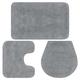 Lechnical Bathroom Mat Set 3 Pieces Fabric Grey,Bath Mats,Bathroom Mat Set,Non-slip Bathroom Mats(SPU:133222)