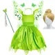 Robe de soirée princesse pour filles à volants vert nickel é cosplay costume de carnaval