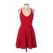 City Studio Cocktail Dress - A-Line Plunge Sleeveless: Red Dresses - Women's Size 11