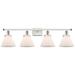 Ballston Urban Cone 38" 4 Light White Chrome LED Bath Light w/ White S