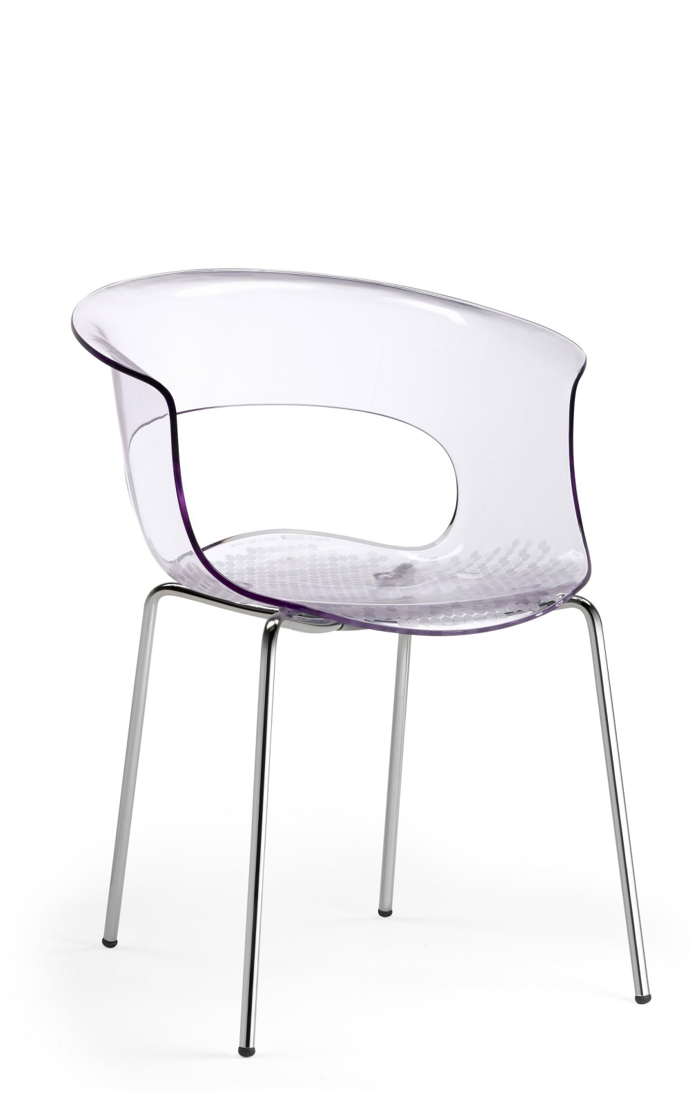Chaise design en plastique transparent