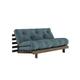 Canapé convertible en pin massif avec futon bleu canard 160x200