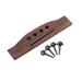 4 Strings Redwood Saddle Thru Slotted Guitar Bridge with 4 Skull for Acoustic Bass Guitar (Black)