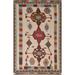 Vegetable Dye Beige Kilim Qashqai Nomadic Persian Vintage Wool Carpet - 4'11"x 8'0"