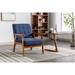 Leisure Chair with Solid Wood Armrest and Feet, Mid-Century Modern Accent Chair, for Living Room Bedroom Studio Chair