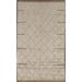 Stripe / Trellis Moroccan Oriental Area Rug Handmade Wool Carpet - 5'9"x 9'10"