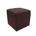 Classic Cube Unfold Storage Ottoman Benches Faux Leather Brown