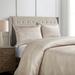 HiEnd Accents Sydney Lustrous Jacquard Duvet Cover Set, Champagne, 3PC