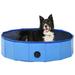 Anself Foldable Dog Bath Swimming Pool PVC Collapsible Pet Bathing Tub Portable Large Small Cat Dog Pet Bathtub for Indoor and Outdoor Blue 31.5 x 7.9 Inches (Diameter x H)