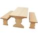 NUOLUX 1 Set Doll House Wooden Table 1/12 Mini Furniture Model Miniature Long Table Bench